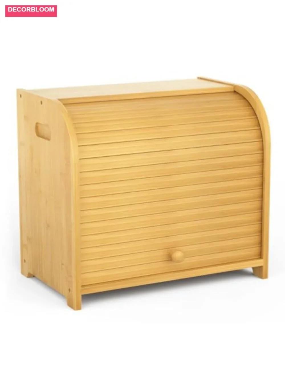 Bamboo Bread Box Roll Top Storage Container for Kitchen Countertop
